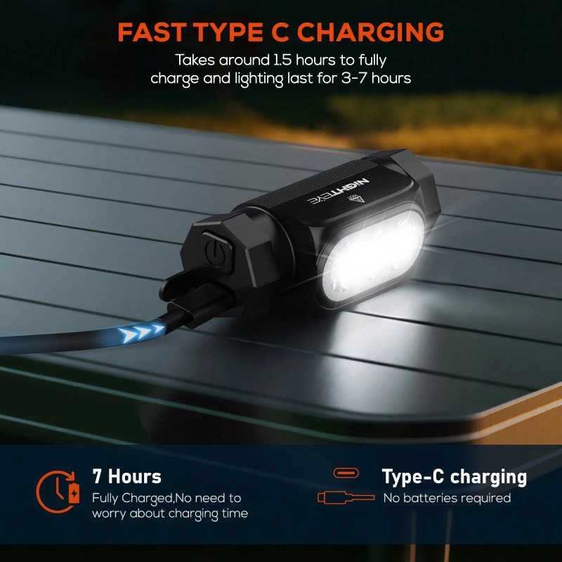 NIGHTEYE 2000LM LED Headlamp Rechargeable Headlight Head Torch Lamp Flashlight