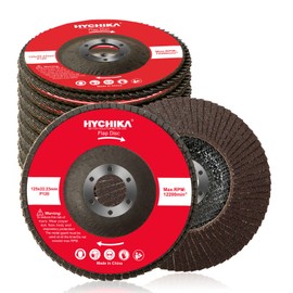 HYCHIKA Flap Grinder 125 mm Professional Straight Flap Sanding Discs Set of 10 125 x 22.23 mm in Professional Quality, Flap Discs, Max 12200 RPM for Stainless Steel, INOX, Steel, Grit P120