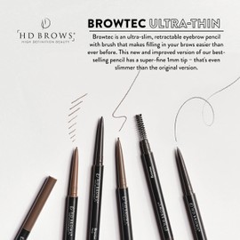 HD BROWS Browtec 1mm Ultra-Fine Eyebrow Pencil, New & Improved Ultra-Fine 1mm Tip, Duel-Ended Pencil and Spoolie, Waterproof, Smudgeproof, Long-Lasting, Available in 3 Shades, Vamp (Dark Brown)