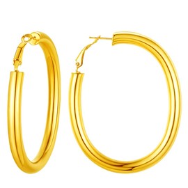 FindChic Women's Hoop Earrings Huggie Hoop Stud Earrings Model Earrings 30 mm 40 mm 50 mm 55 mm 60 mm 80 mm with Free Jewellery Box for Mother's Day Birthday, Stainless Steel