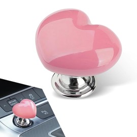 Dogary Car One-Bouch Start Button, Heart-Shaped Push-to-Start Rocker Lever, Engine Start/Stop Joystick Starter Cover, Women Decorative Ignition Button, for Most Cars (Pink #01)