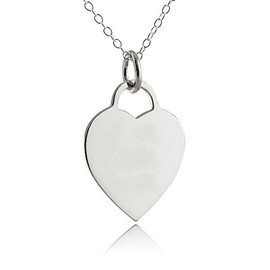 FashionJunkie4Life Love Pendant Necklaces with 18" Chain | Sterling Silver Heart Necklaces for Women, Sterling Silver