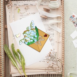 GLOBLELAND Envelope Cutting Dies for DIY Scrapbooking Metal Lily of the Valley Embossing Stencils Template for Paper Card Decoration Album Craft Decoration