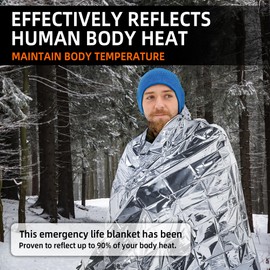 Deecam 6 Pack Mylar Emergency Thermal Foil Survival Space Blankets
