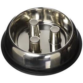 QT Dog Stainless Steel Brake-Fast Bowl, Medium, 64 Oz