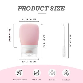 PNDID 4Pcs Squeeze Salad Dressing Bottles, Squeeze Bottles for Sauces, Mini Sauce Condiment Bottles with 2Pcs Cleaning Brush, Salad Dressing Container To Go for Lunch (1 oz, 38 ml)