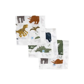 Little Unicorn Cotton Muslin Security Blanket 3 Pack - Dino Friends