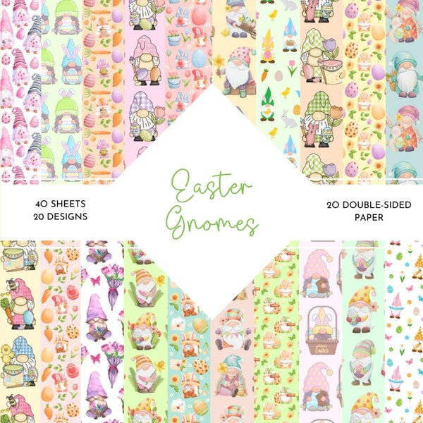Easter Gnomes Scrapbook Paper: | Easter Gnomes Craft Paper |