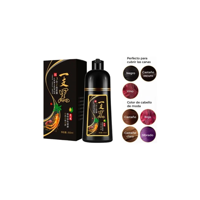 Shampoo Tinte Instantaneo Cubre Canas Natural Jengibre 500ml