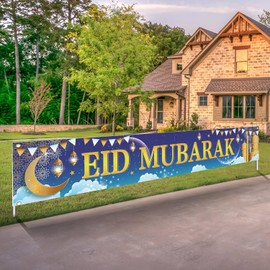 EID Decorations Muslim Eid Banner for Eid Mubarak Decorations, 118 x 20 inch