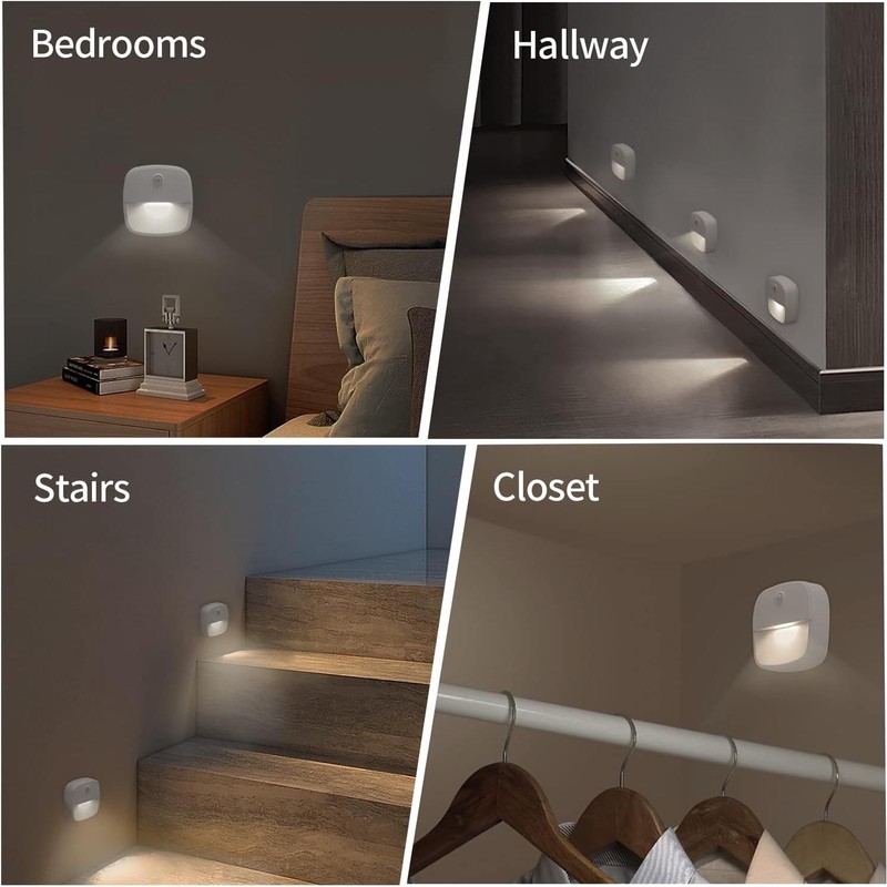 3pcs Wireless Battery Powered Motion Sensor Night Light 6.56ft Detecting