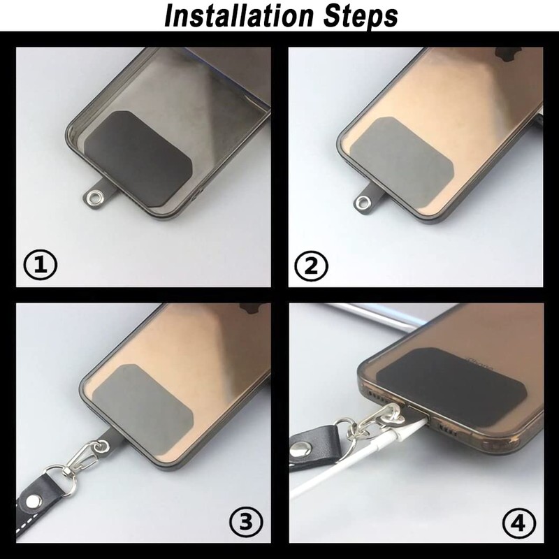12 Pack Phone Tether Tab, Cellphone Lanyard Tab with Metal