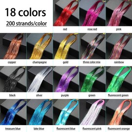 NIACONN 3600 Strands Hair Tinsel Kit with Tools, 18 Colors Heat Resistant Fairy Hair Glitter Tinsel Hair Extensions (18 Colors)