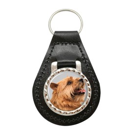 Giftshop UK Norwich Terrier Leather Key Fob