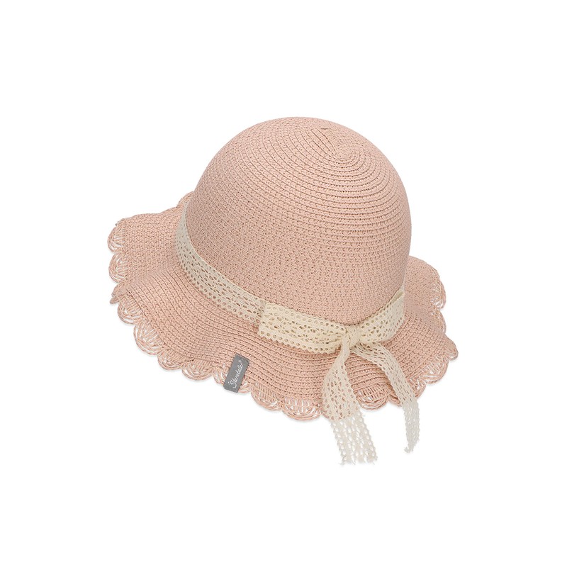 Sterntaler Girls' Children's Straw Hat Glitter Hat, Pale Pink, 47