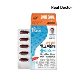 Real Doctor 리얼닥터 간에 좋은 밀크씨슬에 플러스 6개월분(1000mg x 30캡슐 x 6박스) Real Doctor Milk Thistle for Liver Health Plus 6-Month Supply (1000mg x 30 Capsules x 6 Boxes)