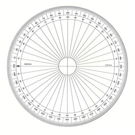 MINERVA Full Circle Protractor Gon 400 15 cm Transparent