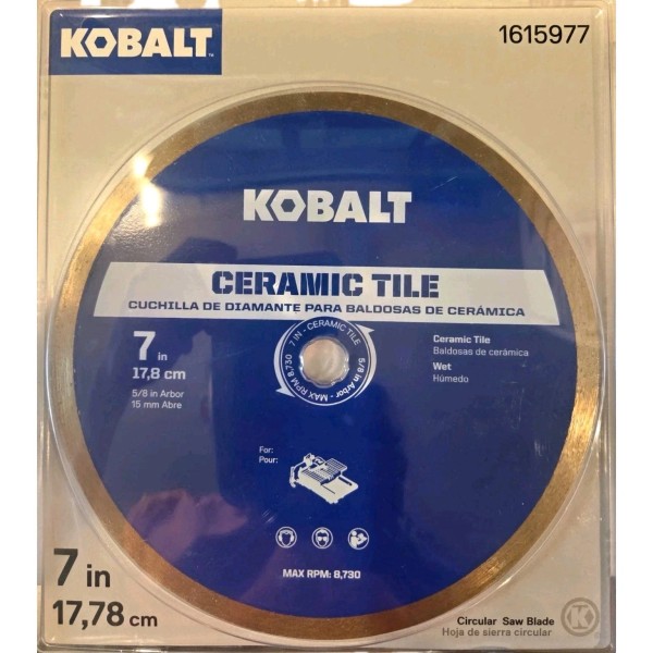 Kobalt 7" Ceramic Tile Diamond Circular Saw Blade #1615977