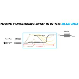 Exhaust Resonator Pipe Compatible for 1996-2000 Honda Civic | 1997-2000 Acura EL 1.6L | Stainless Steel | Northeastern Exhaust | Free Hangers, Bolts & Nuts, Gaskets and Clamp | Direct Fit