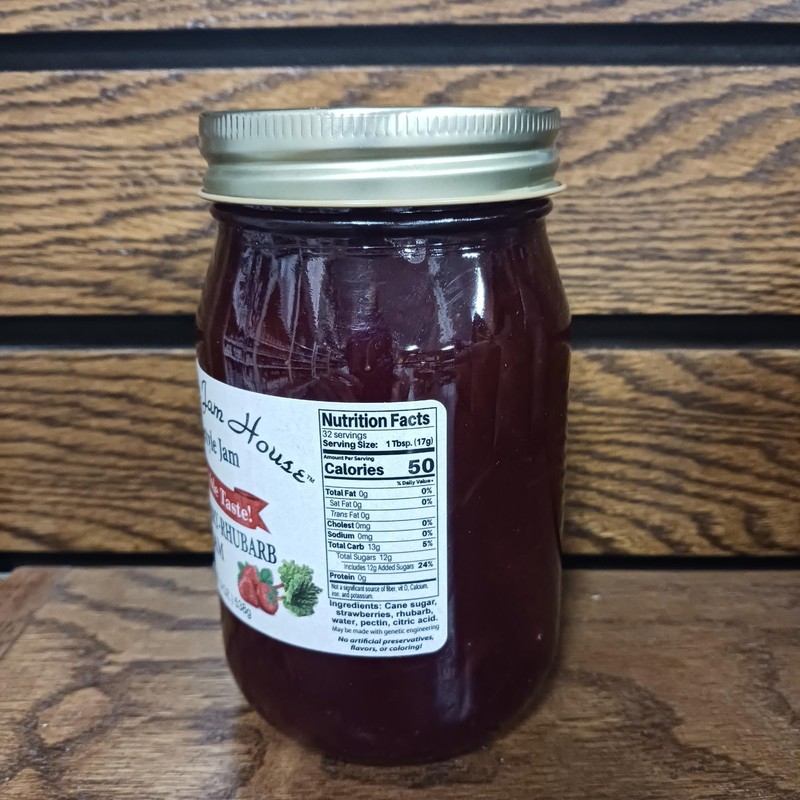 Homestyle Strawberry Rhubarb Jam - One Pint - Grandma's Jam