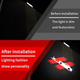 2PCS Door Lights Logo Compatible for Challenger 2015-Present, LED Ghost Shadow Welcome Puddle Projection Light Lamps Accessories (02)