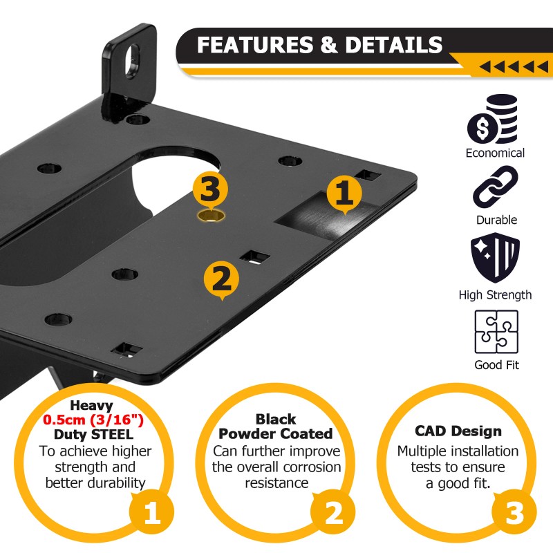 SI UTV Winch Mounting Bracket For Polaris Ranger XD 1500