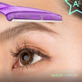 Almost Famous Face Exfoliator Beauty Razors For Face Hair Removal for Women, Purple (Pack of 6)