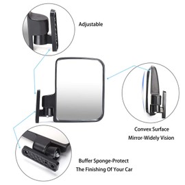 Weitron Universal Folding Golf Cart Side View Mirrors for EZGO, Club Car, Yamaha