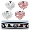 BinXiaoQin 4 Stck Auto Lufterfrischer Clip,Auto Deko Freshener Clip,Auto Zubeh?r Innenraum Deko Duft Clip,Auto Innenraum Deko,fr Car Vent Des Niedlicher Girly Pink Glitzer Strass Liebe Herzform Dekoration Set