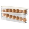 Haipky Space-Saving Rolling Egg Holder for Refrigerator, 12-Large Egg Capacity,
