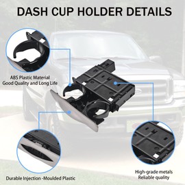 Dash Cup Holder Compatible with 1999-2004 Ford F250 F350 F450 F550 Super Duty Excursion Replaces# YC3Z-2513560-CAD YC3Z2513560CAD Graphite Gray