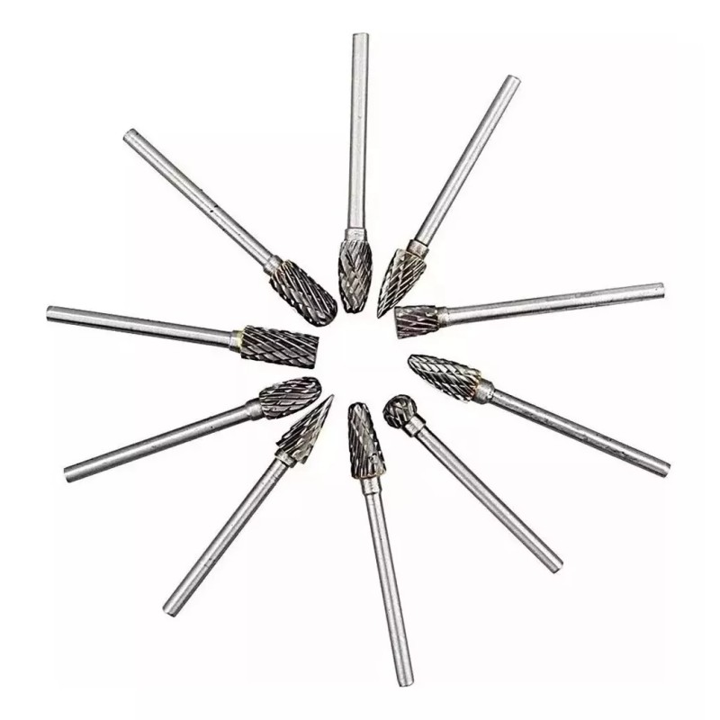 Veraly 10 Brocas Tungsteno Rebabas Rotativa Carburo 6mm