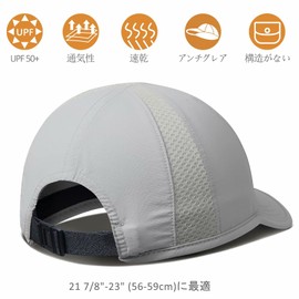 GADIEMKENSD Non-Structured Hat, UPF 50+ UV Protection, Quick Drying, Breathable, Mesh Running Hat, Unisex, Adjustable Size, gray (light gray)