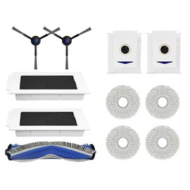 cepillo para polvo principal/cepillo para polvo lateral/visualización de filtro+paño de fregona+bolsa de polvo compatible con Yeedi M12 PRO+ M12 Ultra Plus Ecovacs T30 Pro T30 Max T30S robot aspirador