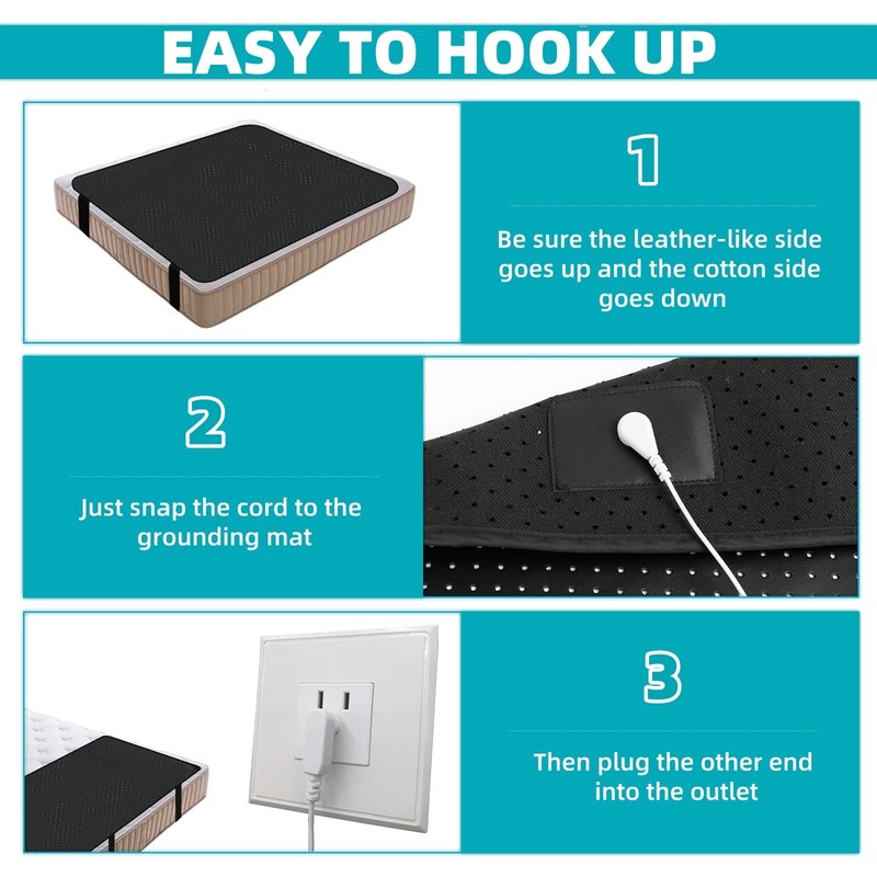 Grounding Mat for Bed, OuDilee Grounding Sleeping Mat Queen Size,