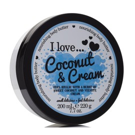 I Love Coconut & Cream Body Butter, Made With 87% Naturally Derived Ingredients Including Shea Butter & Coconut Oil For Soft & Hydrated Skin, Moisturising & Lightly Scented, Contains Natural Fruit Extracts, VeganFriendly 200ml