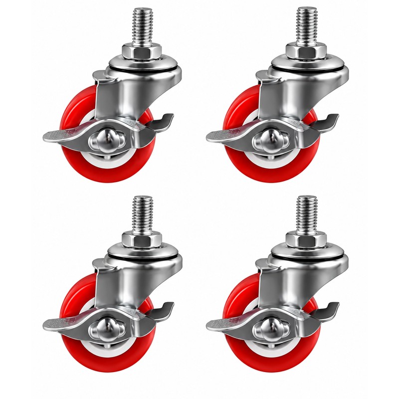 4-Piece Heavy-Duty Swivel Caster Wheels – 1", 1.25", 1.5" Threaded