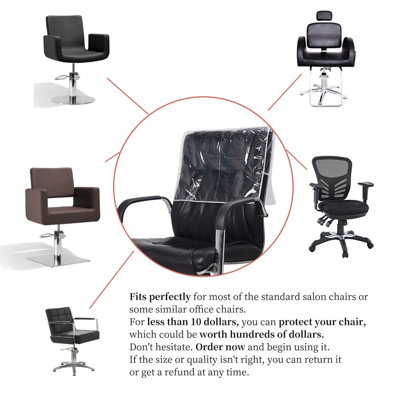 Plastic Salon Chair Back Covers Protectors - Pack of 3,
