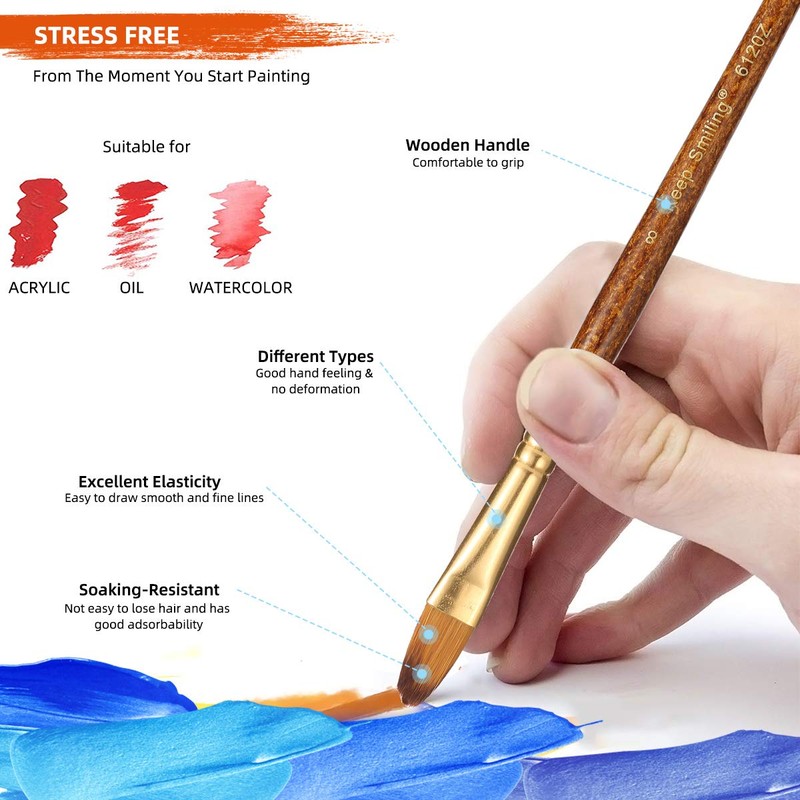 Silithus Paint Brushes 6 Pieces Set, Professional Fine Tip Paint