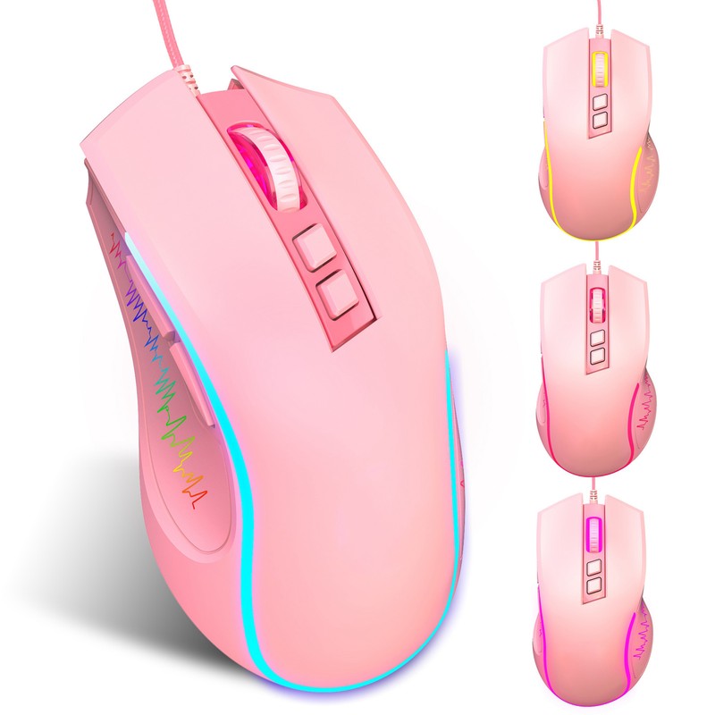 Gaming Mouse USB2.0 4 Adjustable DPI RGB Backlit Ergonomic Design