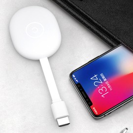 Wireless HDMI Display Dongle Adapter, Full HD Streaming, Real-time Casting, Supports Apps Mirroring, Wireless Connection and Advanced Mode, for iOS, Android, White