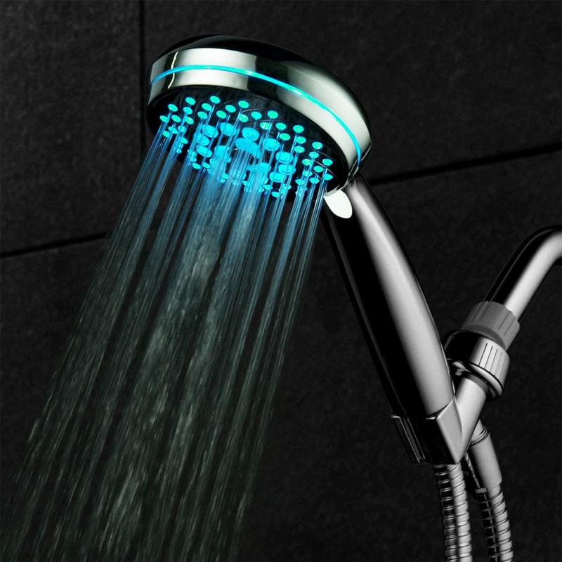 HotelSpa SpectrumTM Ultra-Luxury 7-setting / 7-color LED Handheld Shower-Head with