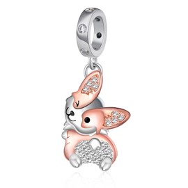 qielizhu Corgi Charm 925 Sterling Silver Cute Corgi Charms for Bracelets Corgi Jewelry Corgi Gifts for Corgi Lovers Women
