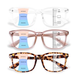 OPTOFENDY Progressive Multifocal Reading Glasses for Women Men, Anti Glare/Eyestrain Blue Light Blocking Computer Readers, 1.75