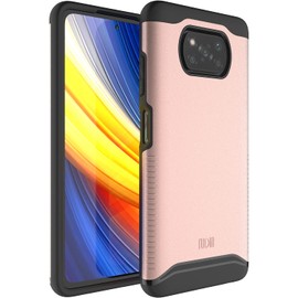 TUDIA DualShield Designed for Xiaomi Poco X3 Pro Case/Poco X3 NFC Case, [Merge] Shockproof Dual Layer Military Grade Drop Protection Slim Protective Case - Rose Gold