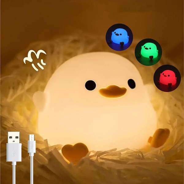 IFTHFOUR DoDo Duck Night Light, LED Cute Silicone Dimmable Nursery