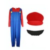 COXNSXX Plumber Brothers Costume Boy/Adult Dress Up Costume with Mustache