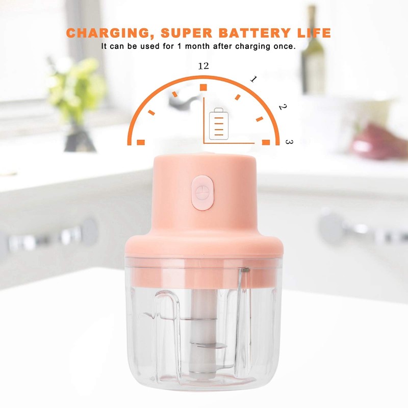 Procesador de Alimentos Eléctrico, Picadora de Carne Inalámbrica 250ml, Picadora