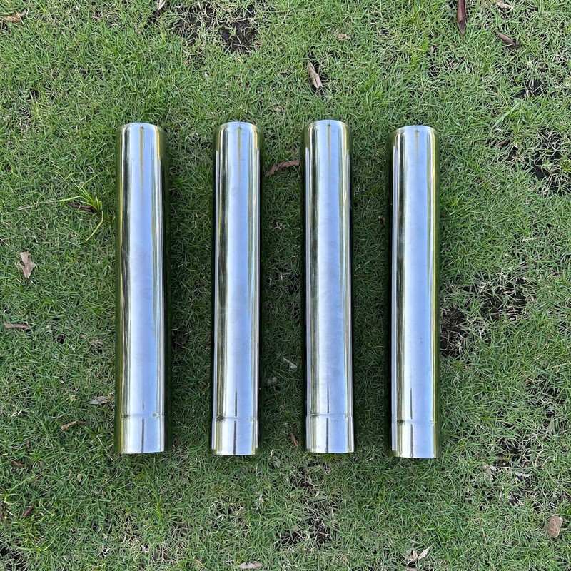 SOLOWILDER Thickness Stove Pipe Stainless Steel 4 Pcs Flue Chimney