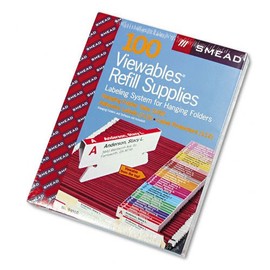 Smead : Viewables Color Labeling System, Pack Refill, 3 1/2in, Assorted, 100/Pack -:- Sold as 2 Packs of - 1 - / - Total of 2 Each